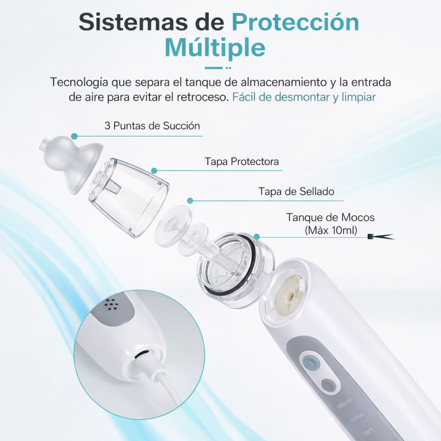 SAFENEST baby - Aspirador nasal para bebés