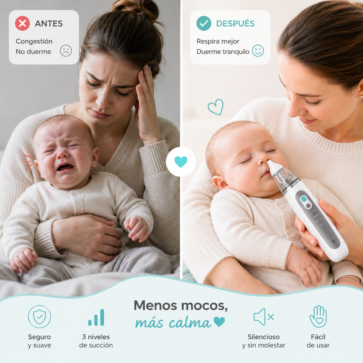 SAFENEST baby - Aspirador nasal para bebés